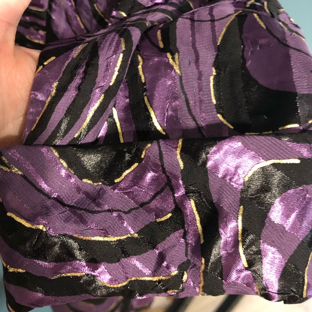 Alex Evenings Purple and Black Metallic Wrap Blouse - Picture 5 of 9